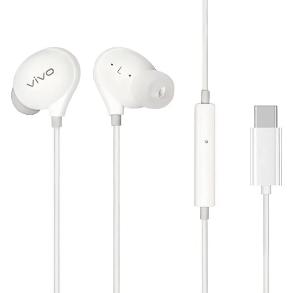 vivo Xe710 Wired Type C Earphones with Mic for Clear Calling, Powerful Audio