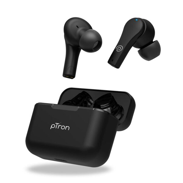 pTron Bassbuds Tango ENC, Dedicated Movie Mode, 40Hrs Total Playtime, Bluetooth 5.1 Truly Wireless in Ear Earbuds with Mic, Deep Bass, Touch Control T Total