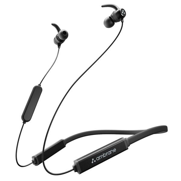 Ambrane BassBand Hyper Wireless Earphones with 27Hrs Playtime, 3Hrs Playtime in 10 mins Charge, BoostedBass? Sound, Multifunctional Controls, Voice As