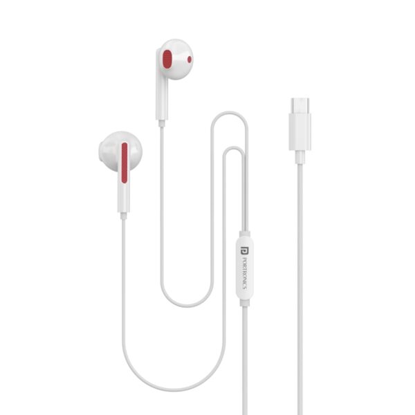 Portronics Conch 120 in Ear Type C Wired Earphone with Mic, 1.2M Tangle Resistant Cable(Yellow) Total