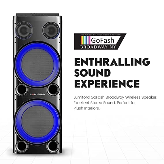 Lumiford GoFash TS007 160 watts Trolley Karaoke Bluetooth Party Speaker with Remote, Built-in Amplifier & Wireless Mic (Black)