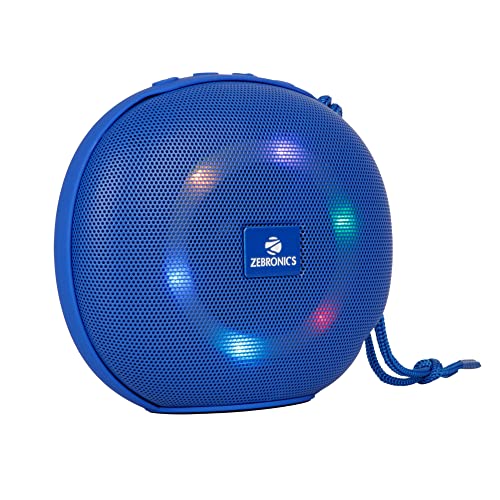 ZEBRONICS Zeb-Delight 10 Wireless Bluetooth v5.0 Portable Speaker with Supporting 5W RMS, RGB LED Lights, 52mm Driver, Upto 11Hrs Backup, USB, mSD, Built-in FM, TWS & Call Function