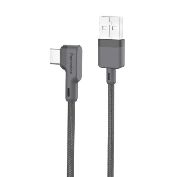Portronics Konnect L POR-1081 Fast Charging 3A Type-C Cable 1.2Meter with Charge & Sync Function for All Type-C Devices (Grey) Total