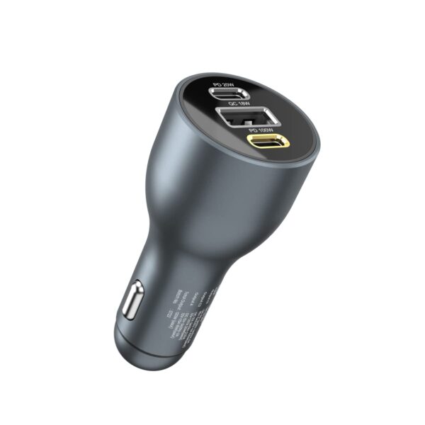 Portronics Car Power 120 Car Laptop/Mobile Charger (Quick Charge + PD) with 3 Ports 120W Max Output Fast Charging Compatible with Most Cars, Type C Ca