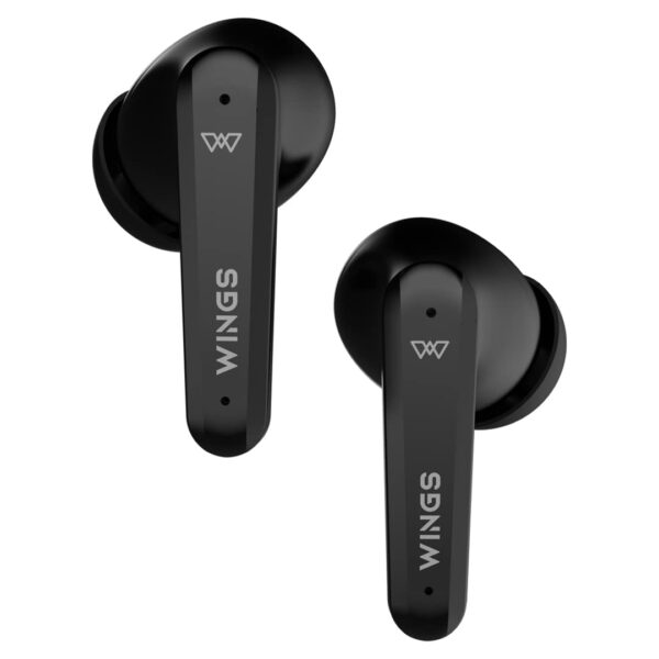 Wings Phantom 380 Best Low Latency 30Hrs Earbuds, ANC Bluetooth Wireless Headphones, Ergonomic Case with LED Lights, 50 Hours Playtime, Quad ENC Mic,
