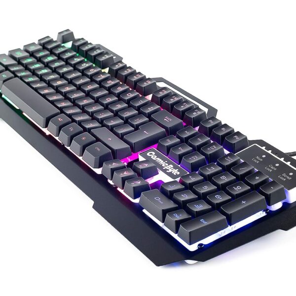 Cosmic Byte CB-GK-05 Titan Wired Gaming Keyboard with Aluminum Body, Rainbow Backlit Keycaps, Braided Cable