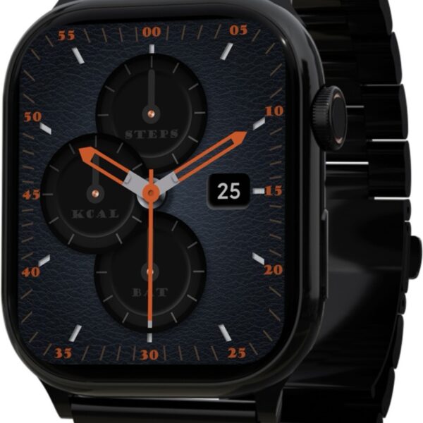 Maxima Max Pro Coral Plus 1.96''Ultra HD Display, BT Calling, Active Crown, Metal Body Smartwatch