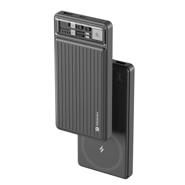 Portronics Luxcell Wireless 10k 10000mAh 15W Magnetic Wireless Fast charging Power Bank with 22.5 Wired Output Compatible with iPhone