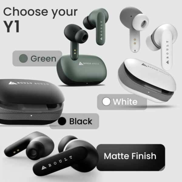 Boult Y1 with Zen ENC Mic, 50H Battery, Fast Charging, Pro+ Calling, Knurled Design Bluetooth Headset