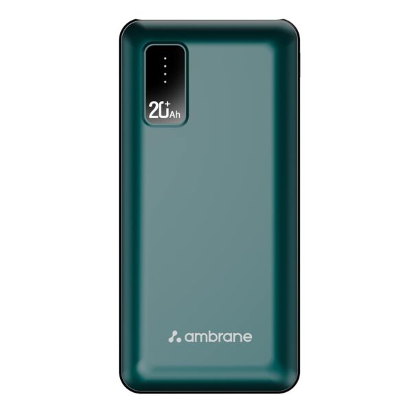 Ambrane 20000mAh Power Bank with 10.5W Fast Charging, Dual USB Output, Made in India, Multi-Layer Protection, Wide Compatibility, Stylish & Compact Design