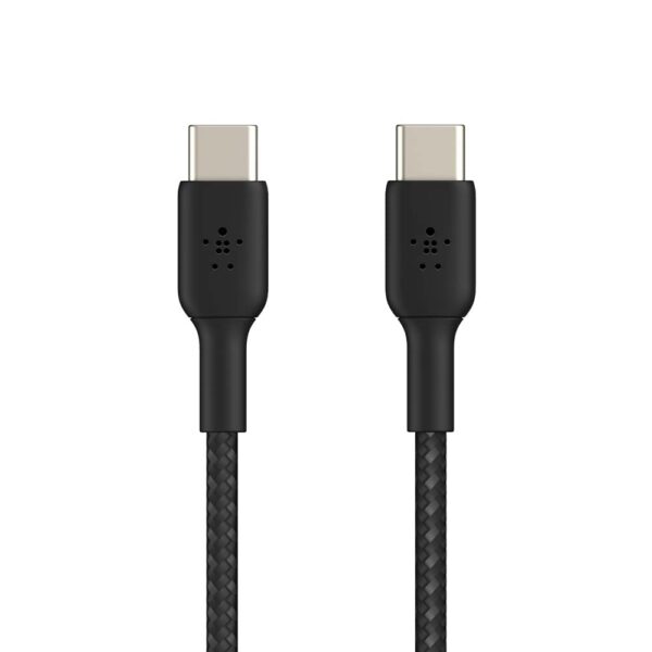 Belkin USB C to USB C Fast Charging Type C Cable Tough Unbreakable Braided Nylon Material, 60W PD, 3.3 feet (1 Meter) for Laptop, Personal Computer, S